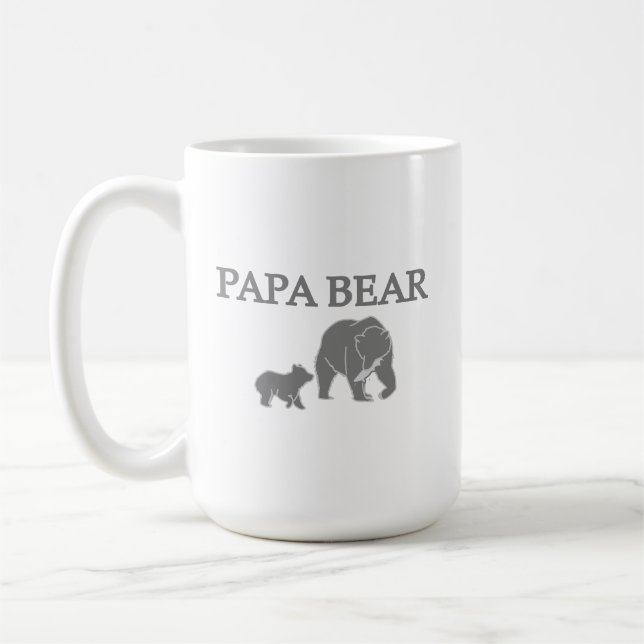 "Papa Bear" Bear Fishing with Cub Coffee Mug (Left)