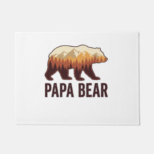 Papa Bear Bear Silhouette Vintage Forest T-Shirt_1 Doormat