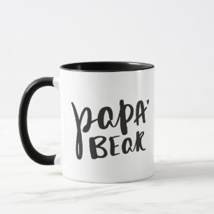 PAPA BEAR black minimal hand lettered type quote Mug