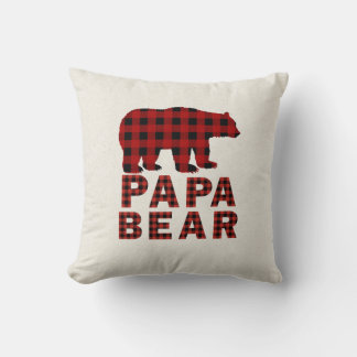Papa Bear Buffalo Plaid Lance Oreiller