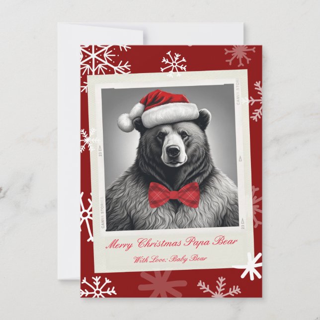 Papa Bear Carte de Noël (Devant)