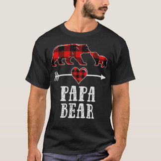 Papa Bear , Christmas Dad Bear Plaid Pajama T-Shirt
