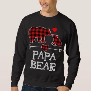 Papa Bear Christmas Pajama Red Plaid Buffalo Famil Sweatshirt