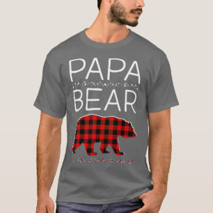 Papa Bear Christmas Pyjamas Matching Family Plaid  T-Shirt