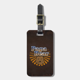 Papa Bear, Cool Fathers Day Vintage Look Luggage Tag
