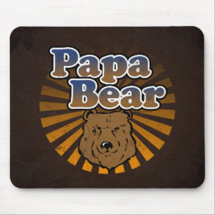 Papa Bear, Cool Fathers Day Vintage Look Mouse Pad