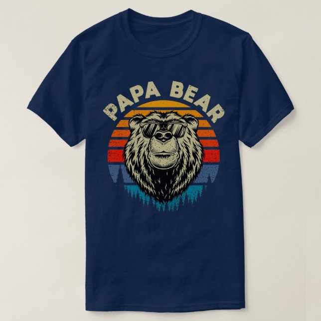 Papa Bear Cool idée cadeau rétro classique TShirt (Design devant)