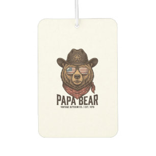 Papa Bear Cowboy Bear Patriotic Vintage Vector Des Air Freshener
