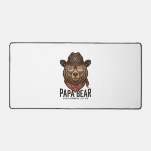 Papa Bear Cowboy Bear Patriotic Vintage Vector Des Desk Mat