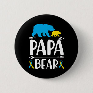 Papa Bear Down Syndrome Awareness Proud Dad 2 Inch Round Button
