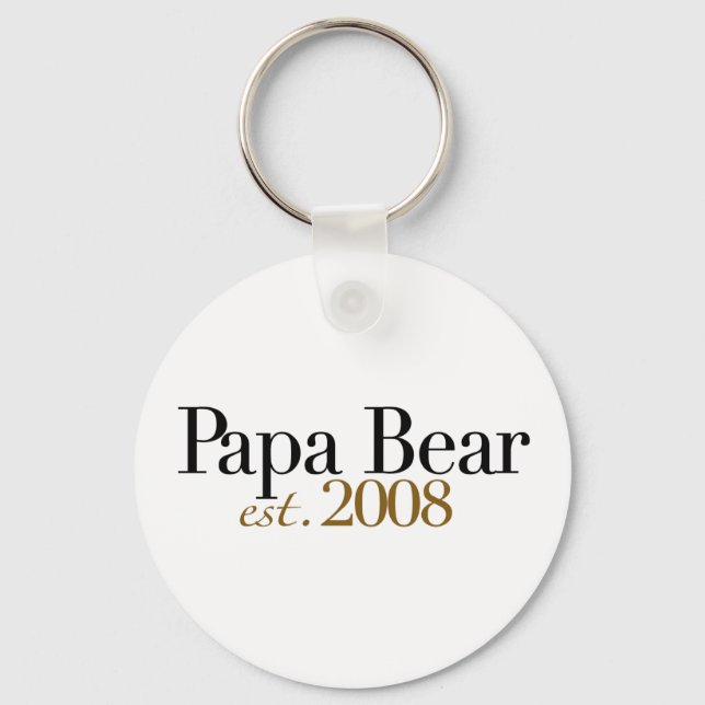 Papa Bear Est 2008 Keychain (Front)