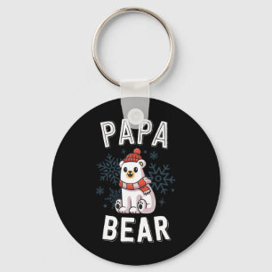 Papa Bear Family Christmas S Polar Bear Holiday Xm Keychain