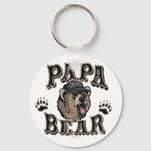 Papa Bear Father's Day Gear Keychain