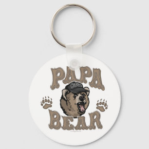 Papa Bear Father's Day Gear Keychain
