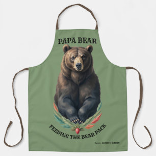 Papa Bear Feeding the Pack Grilling BBQ Apron