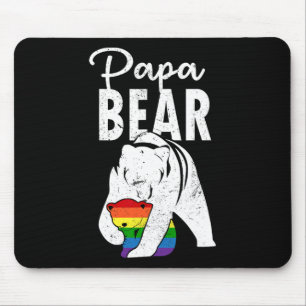 Papa Bear Gay Pride Rainbow Flag Lgbt Dad Camping  Mouse Pad