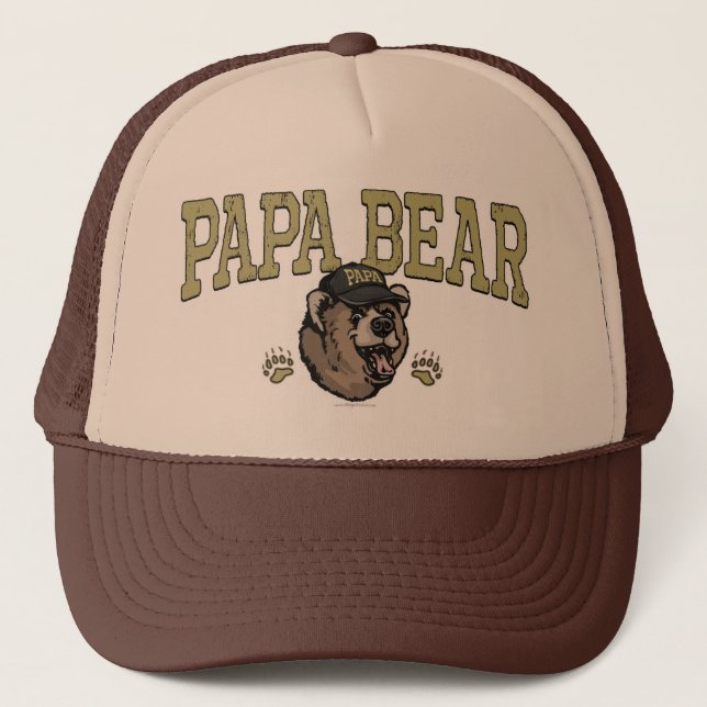 Papa Bear Gifts for Dad Trucker Hat (Front)