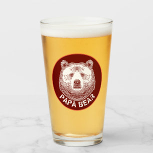 Papa Bear, Hand Drawn Illustration Glass