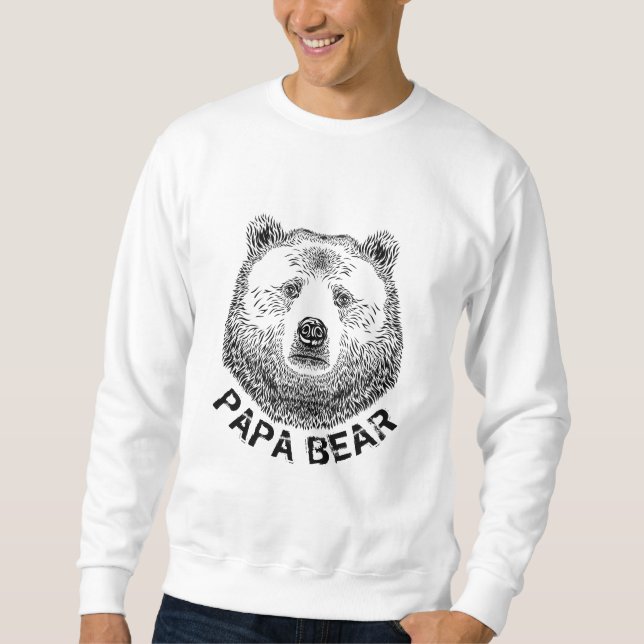 Papa Bear, Hand Drawn Illustration Sweatshirt (Front)