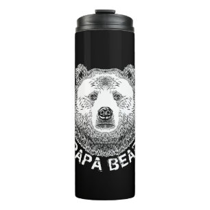 Papa Bear, Hand Drawn Illustration Thermal Tumbler