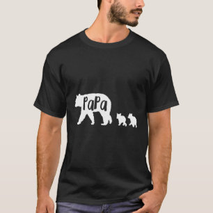 Papa Bear Hoodie Father With 2 Two Cubs Hooded T-Shirt