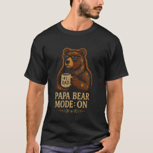 Papa Bear Mode On Coffee Bear With Sunglasses T-Shirt