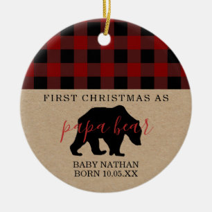 Papa Bear ornament first Christmas dad with photo