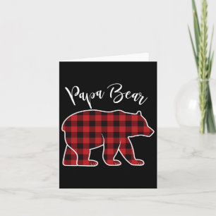 Papa Bear Pajama Red Buffalo Xmas Funny Family Chr Card
