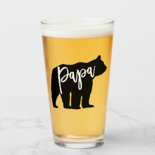 Papa Bear Personalized Glass