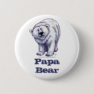 Papa Bear Polar Bear Button
