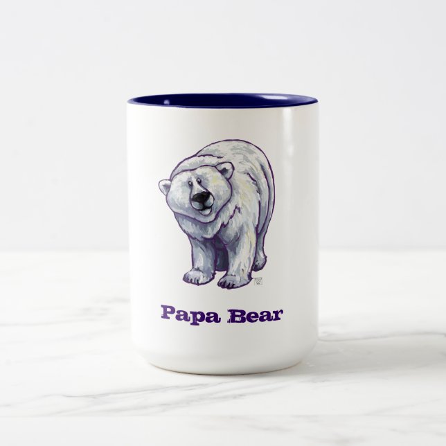 Papa Bear Polar Bear Mug (Center)