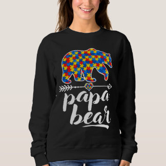 Papa Bear Puzzle Piece Autism Awareness Autistic Sweatshirt