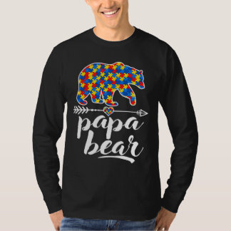 Papa Bear Puzzle Piece Autism Awareness Autistic T-Shirt