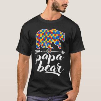 Papa Bear Puzzle Piece Autism Awareness Autistic T-Shirt