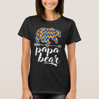 Papa Bear Puzzle Piece Autism Awareness Autistic T-Shirt