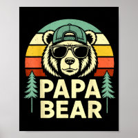 Papa bear retro dad father husband men funny