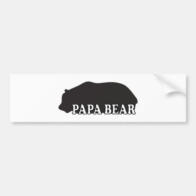 Papa Bear Silhouette Bumper Sticker (Front)