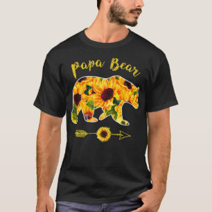 Papa Bear Sunflower Funny Mother Father T-Shirt