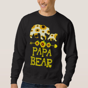 Papa Bear Sunflower Matching Family  Bear Sweatshirt