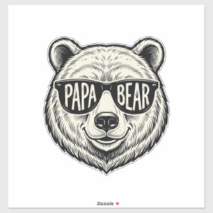 Papa Bear Sunglasses Bear Head Vector Design_1