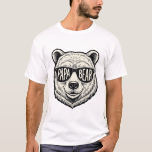 Papa Bear Sunglasses Bear Head Vector Design_1 T-Shirt