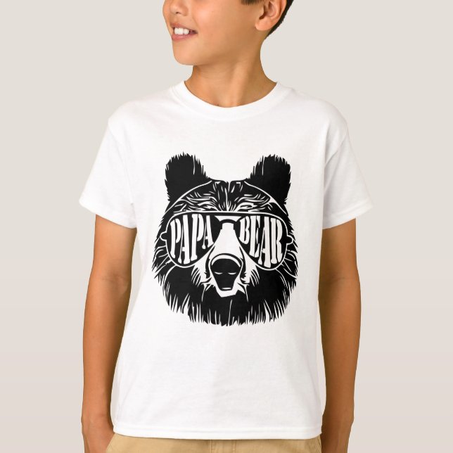 Papa Bear Sunglasses Father's Day Dad Grandpa T-Shirt (Front)