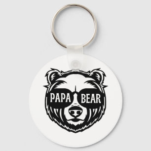 Papa Bear Sunglasses Father's Day  Keychain