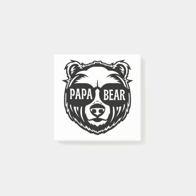 Papa Bear Sunglasses Father's Day  Post-it Notes (Front)