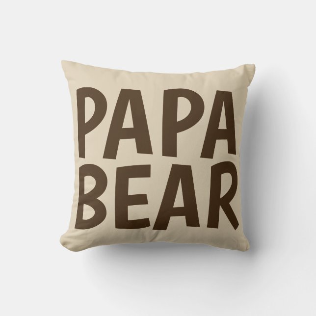 PAPA BEAR Throw Pillows for Dad (Front)