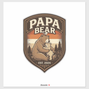 Papa Bear Vintage Engraving Bear Shirt Design_1