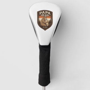 Papa Bear Vintage Engraving Bear Shirt Design_1 Golf Head Cover