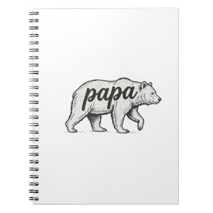 Papa Bear Vintage Engraving Vector Design_1 Notebook