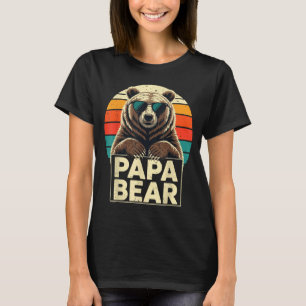Papa bear vintage retro sunglasses funny dad bear T-Shirt