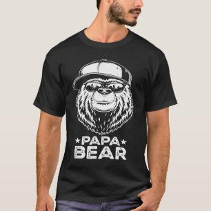 Papa Bear With Sunglass Grizzly Dude Daddy Dad T-Shirt